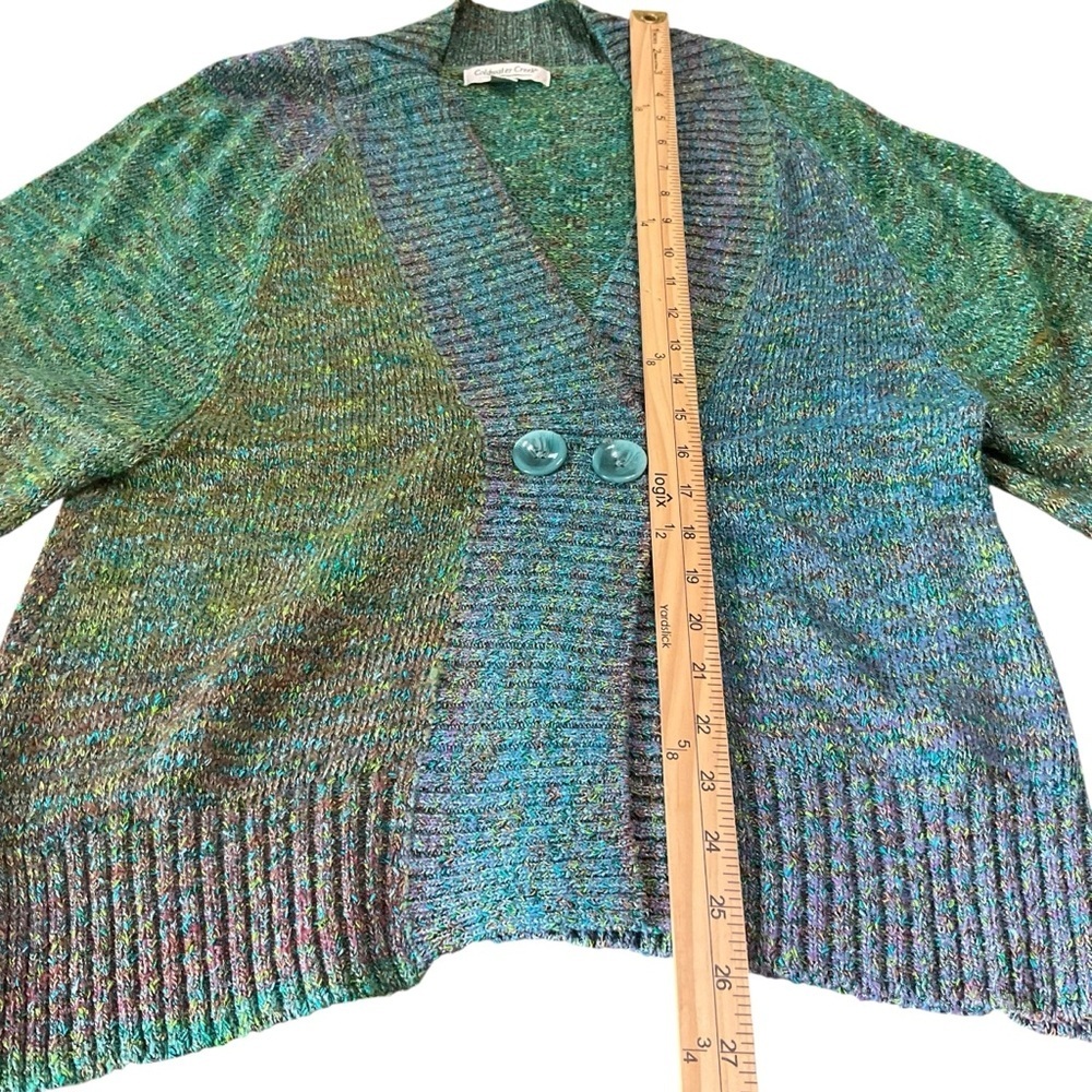 Coldwater Creek Multicolor Knit Blazer Cardigan Jacket Small - Picture 6 of 9